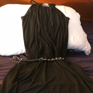 MK polyester full length MK sleeveless dress